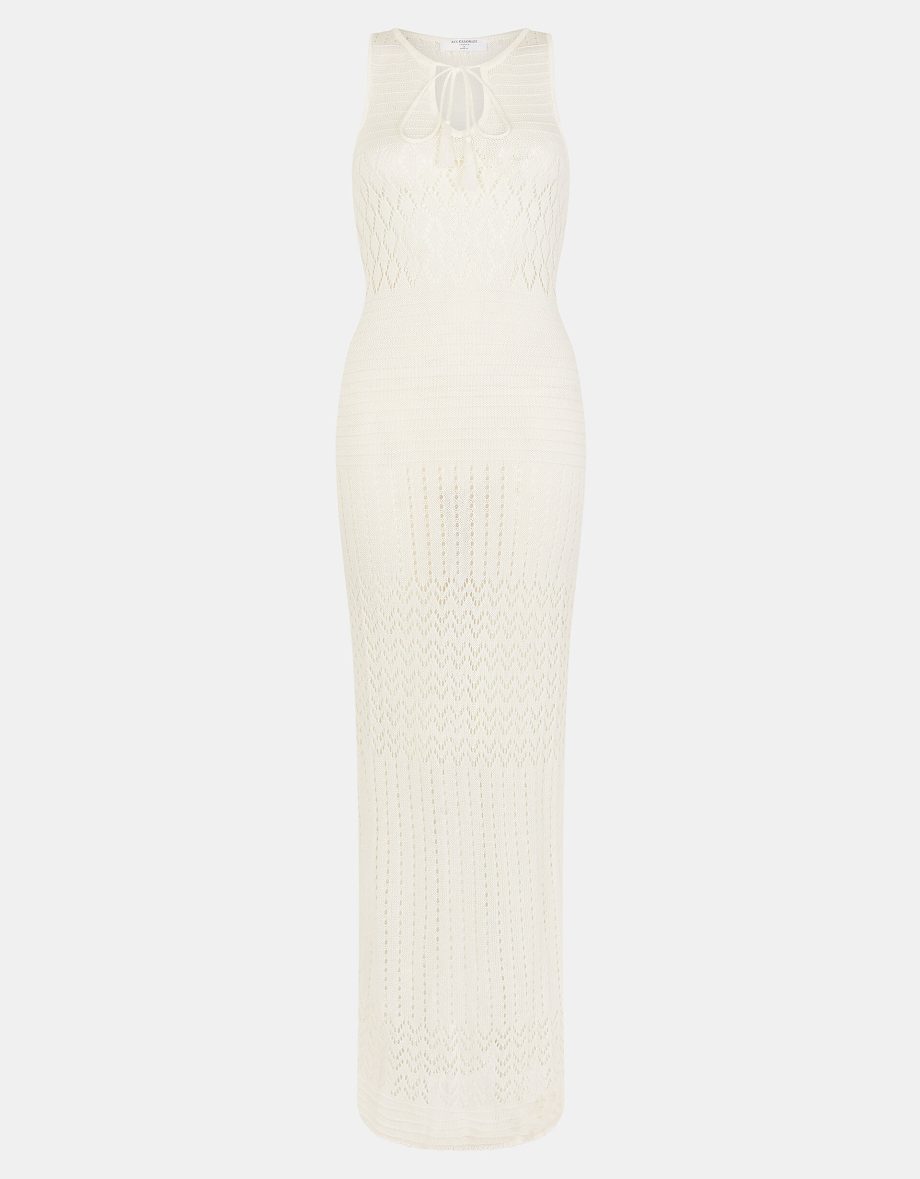 Sleeveless Knitted Maxi Dress Natural