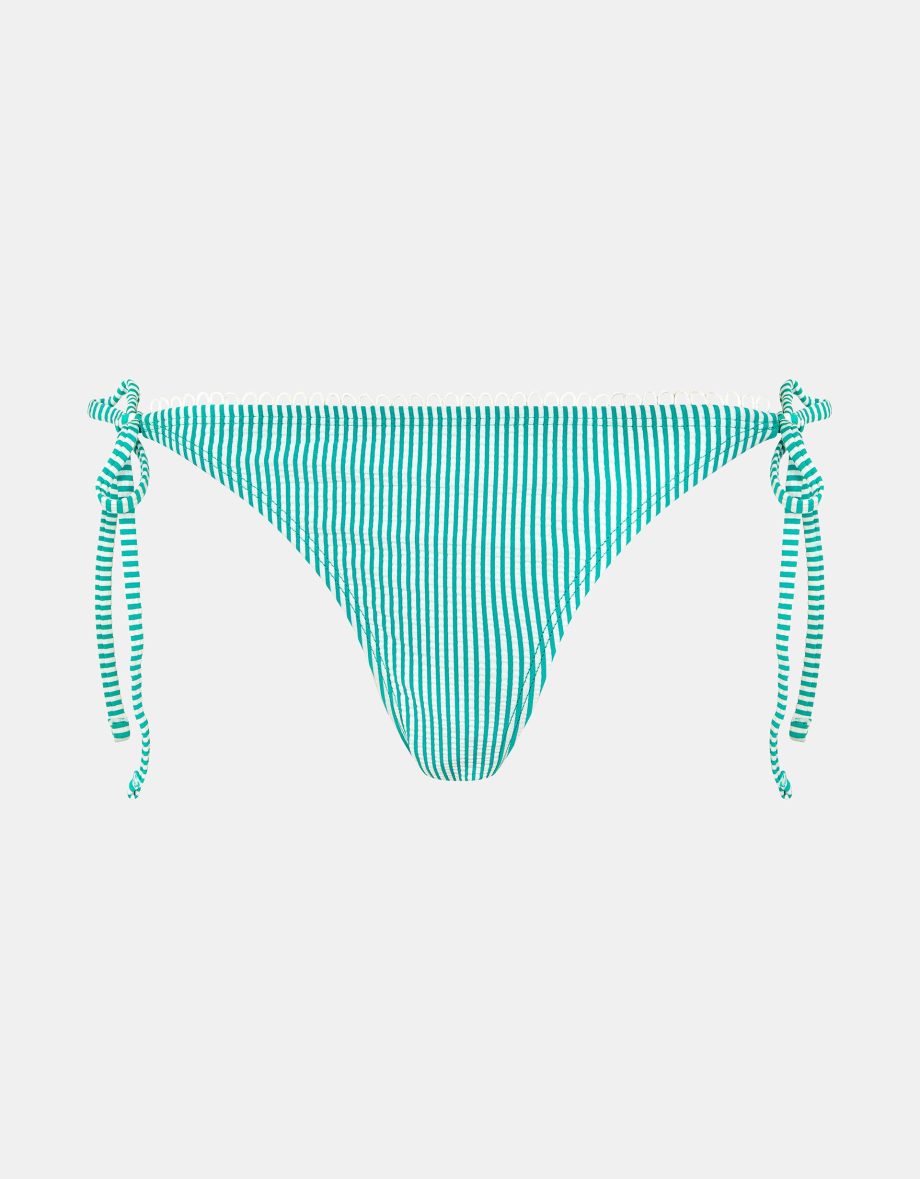 Stripe Tie Bikini Bottoms Green