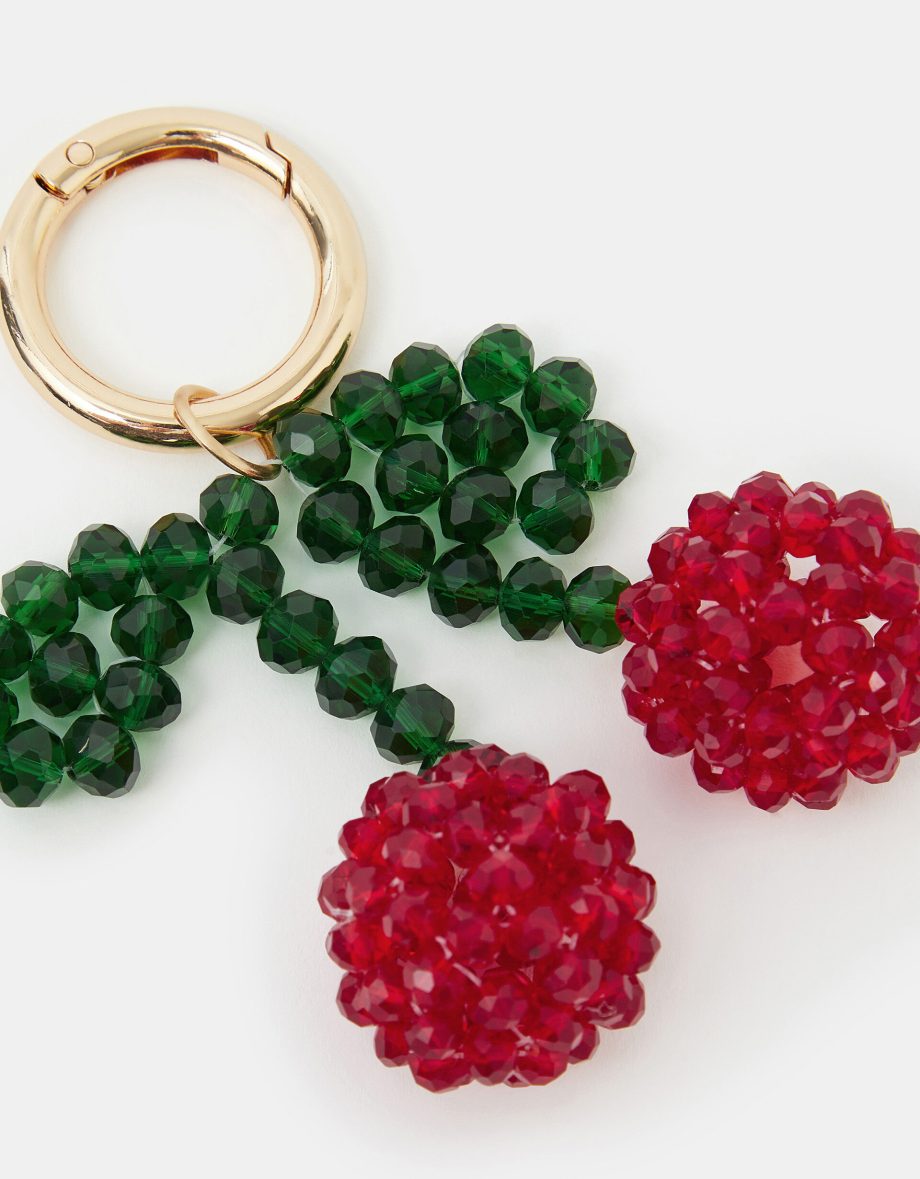 CHERRY BEADED BAG CHARM