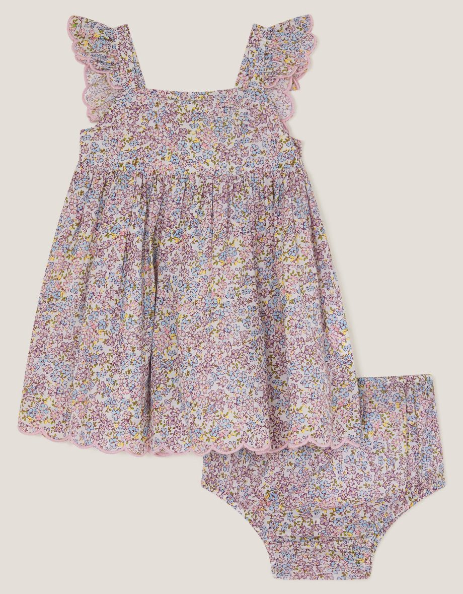 Newborn peri floral sundress and briefs set purple