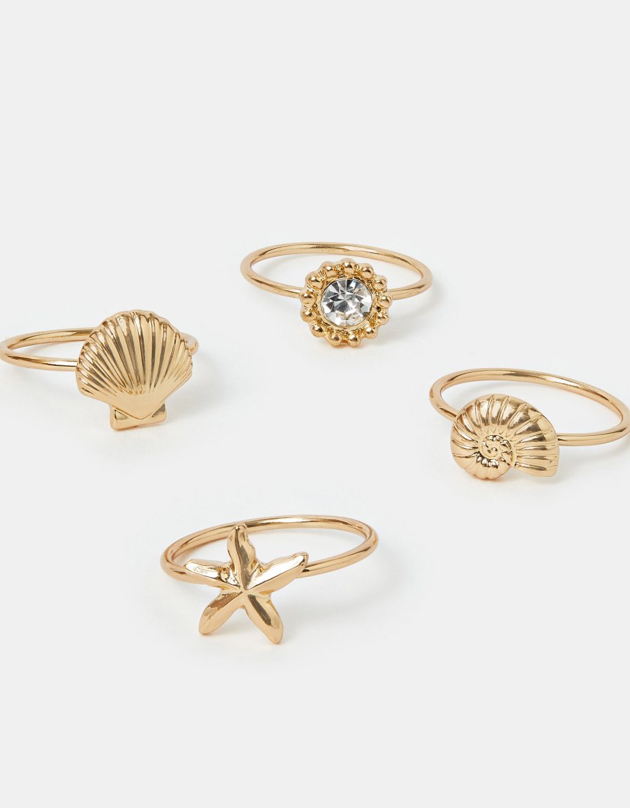 4-PACK UNDER THE SEA RINGS GOLD