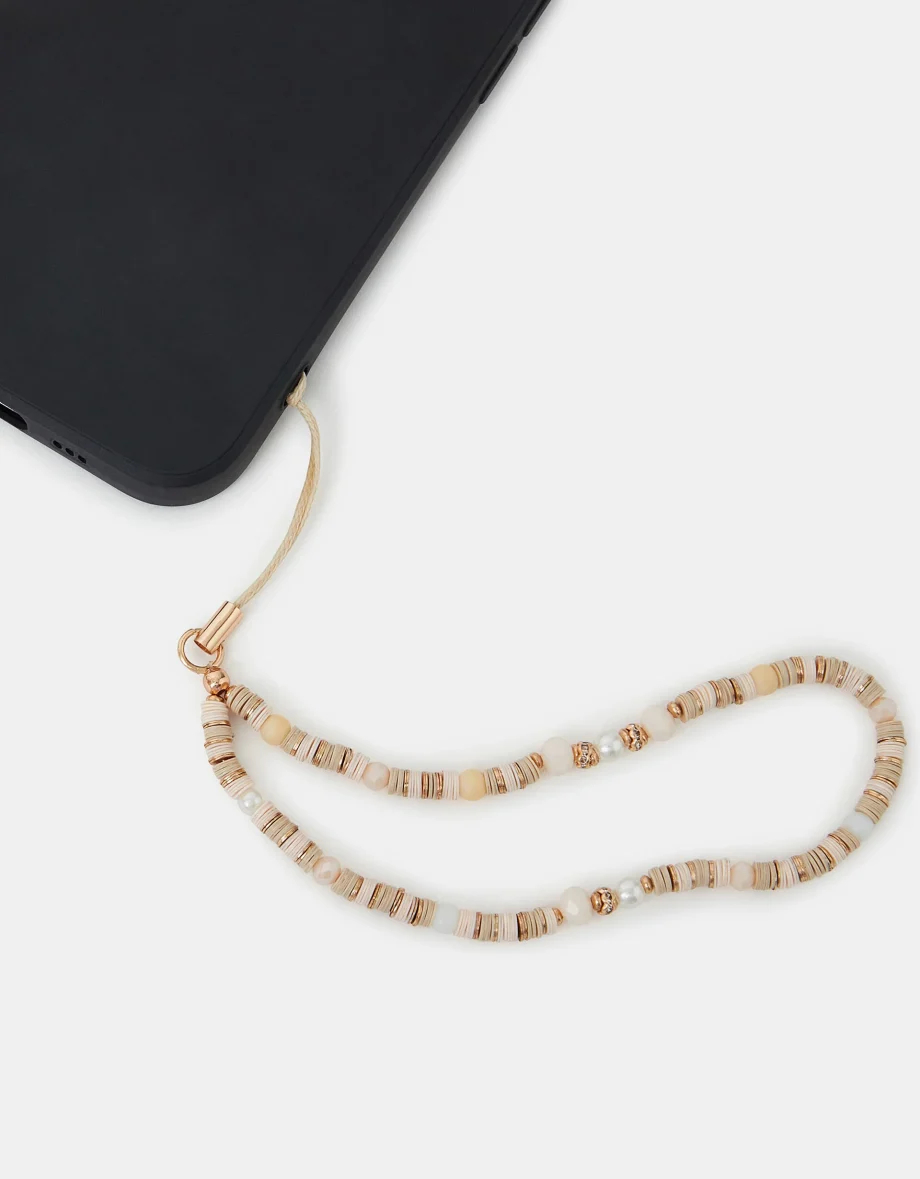 Disc Beaded Phone Charm