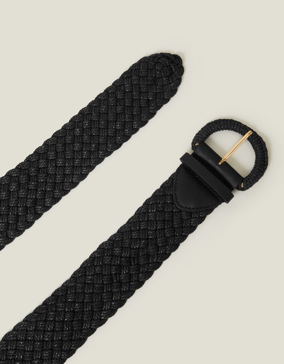 WOVEN BUCKLE BELT BLACK
