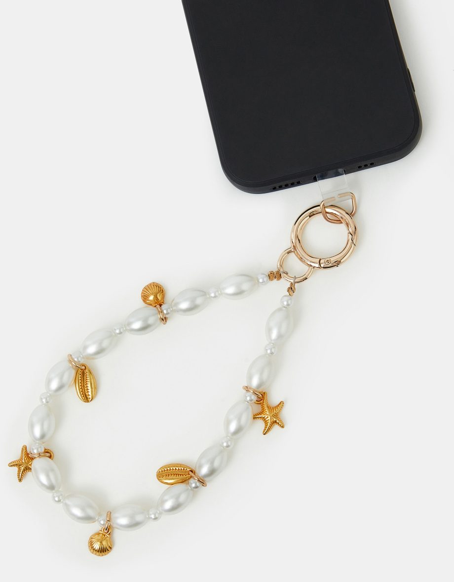 SHELL CHARM WRIST PHONE STRAP