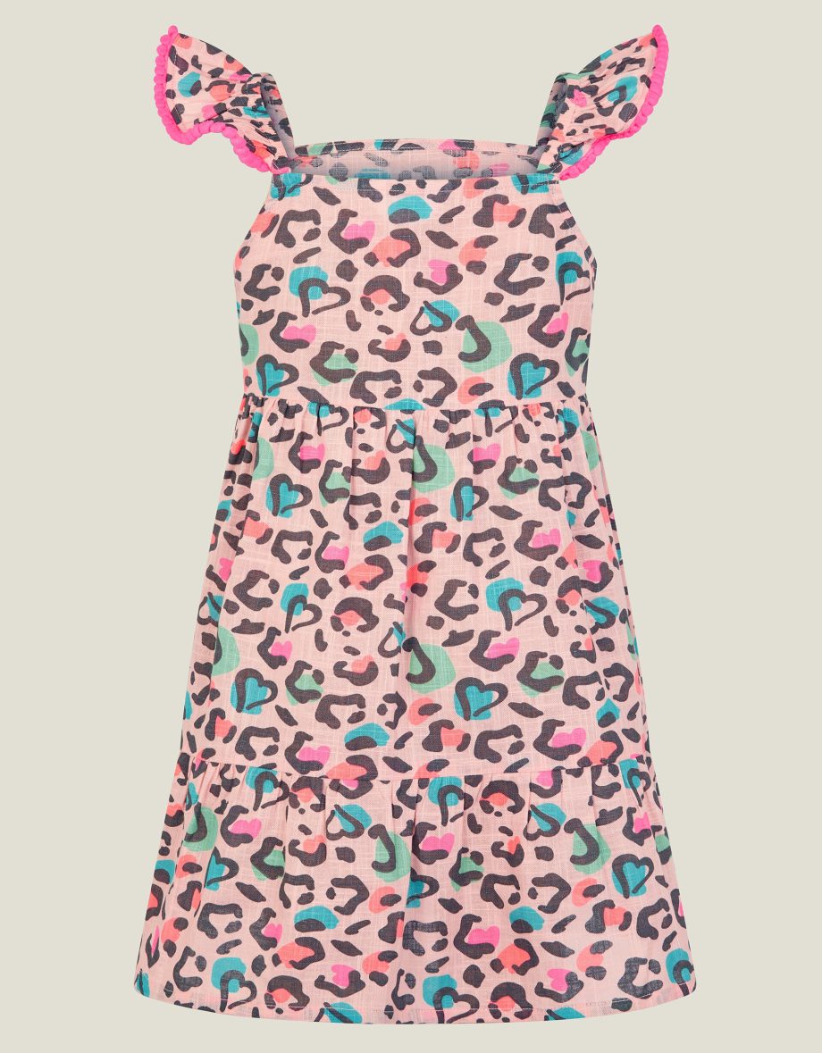 GIRLS LEOPARD PRINT SUN DRESS MULTI