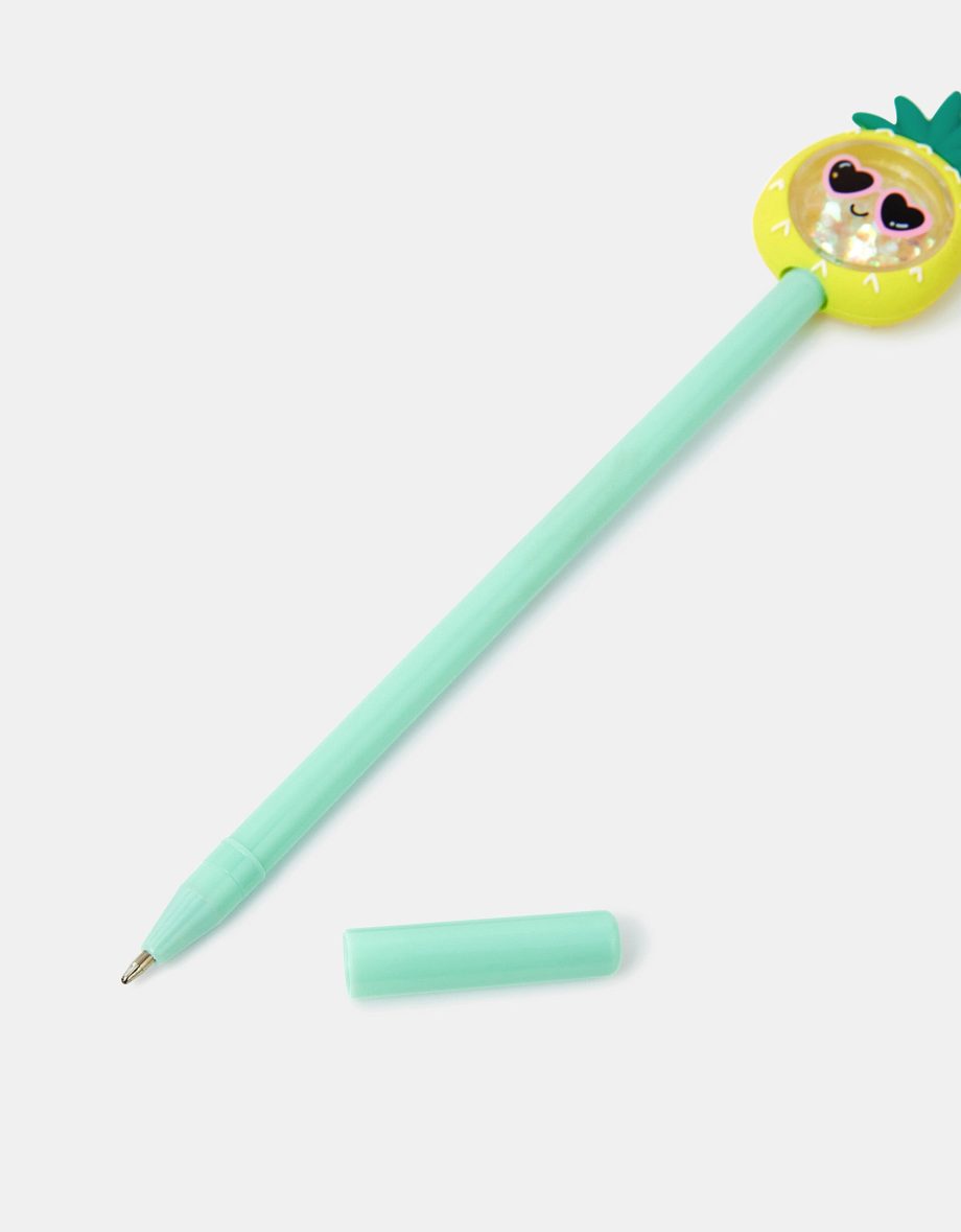 GIRLS PINEAPPLE TOPPER PEN YELLOW