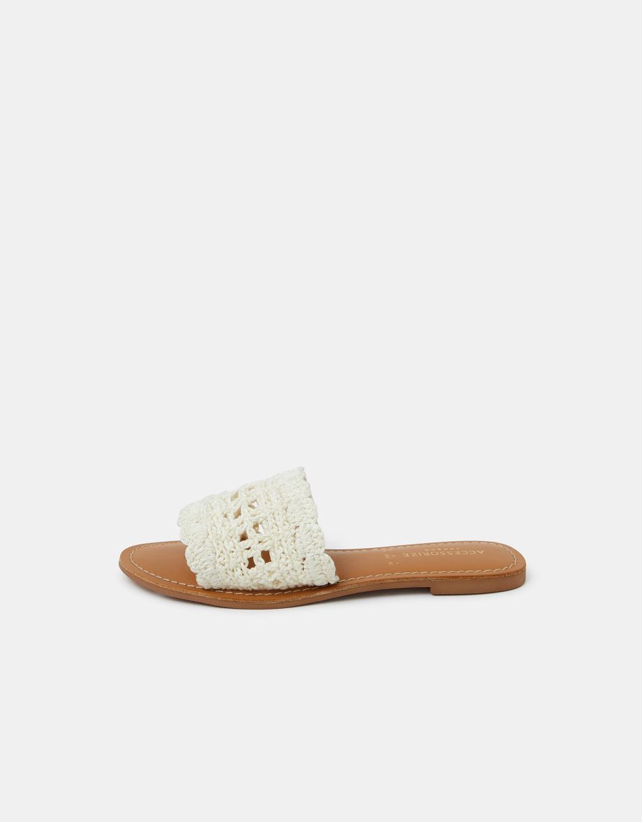 CROCHET SLIDERS CREAM CREAM