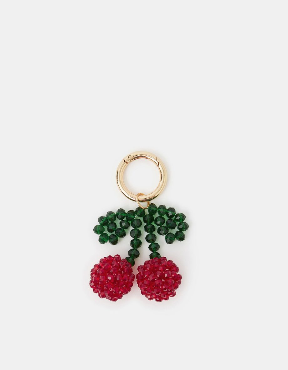 CHERRY BEADED BAG CHARM