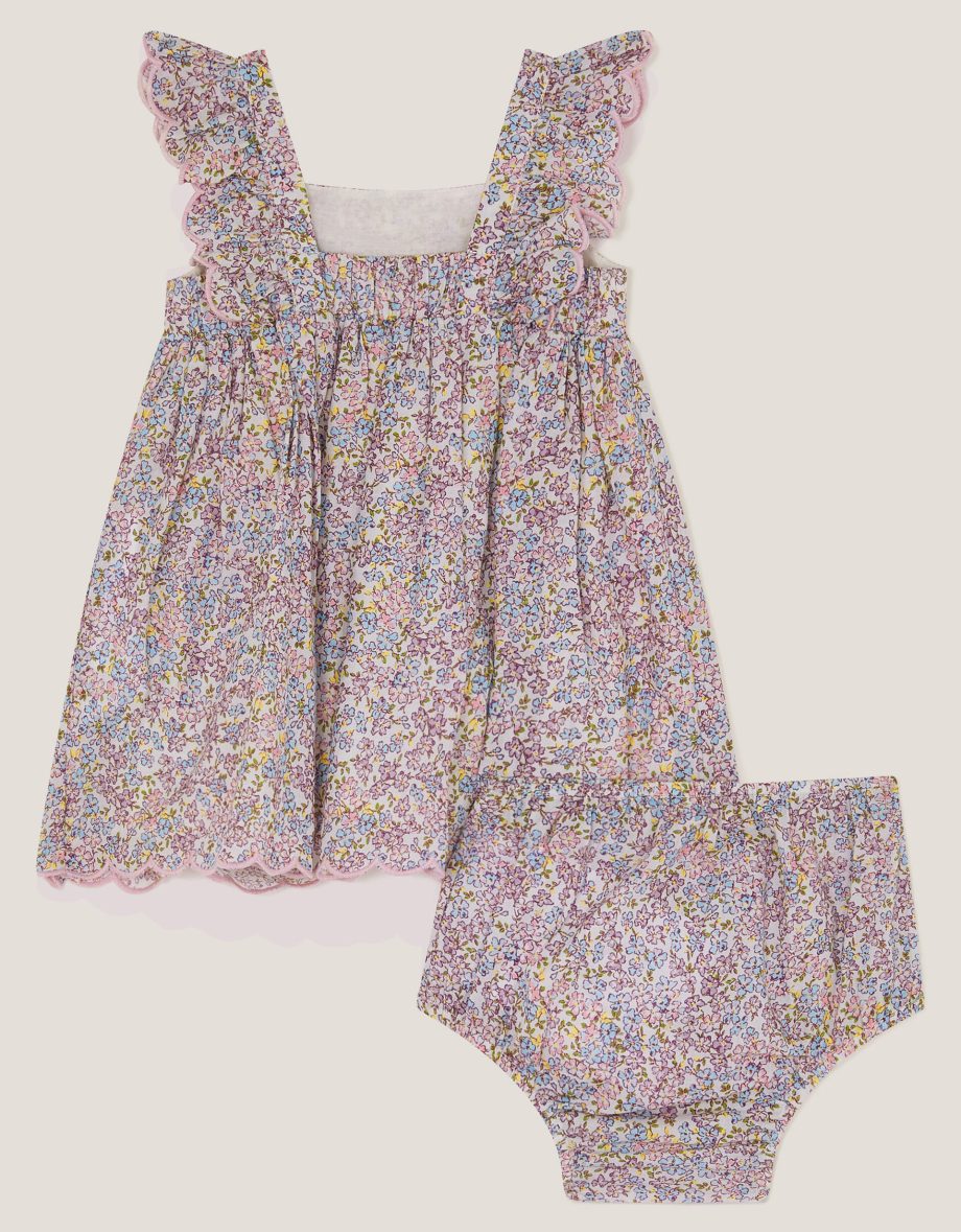 Newborn peri floral sundress and briefs set purple