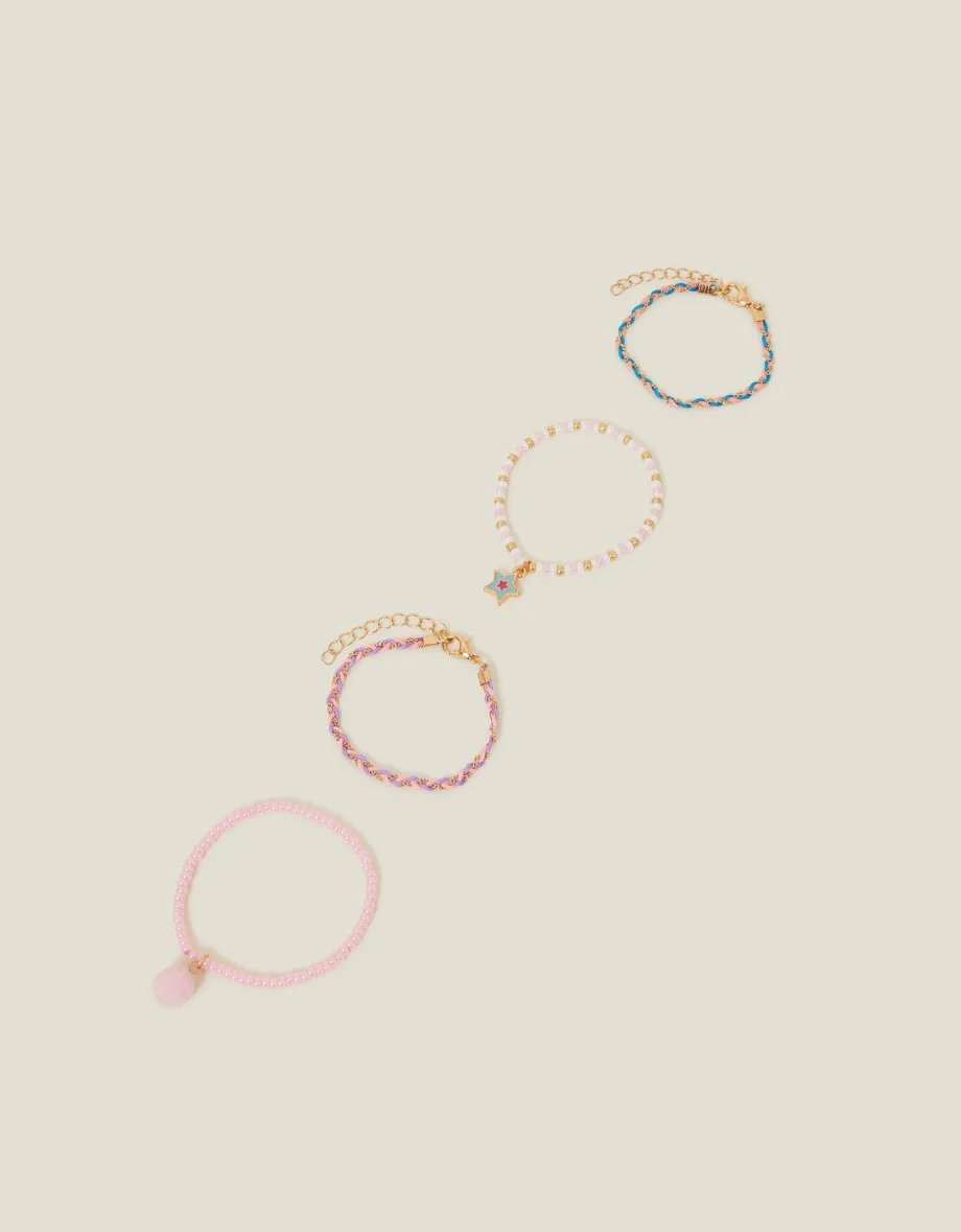 Girls 4-Pack Charm Friendship Bracelets