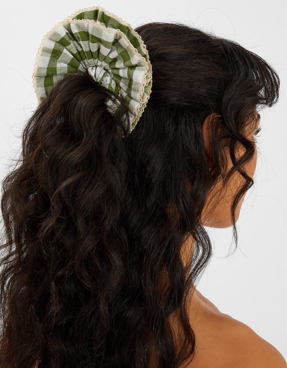Gingham Layered Hair Scrunchie
