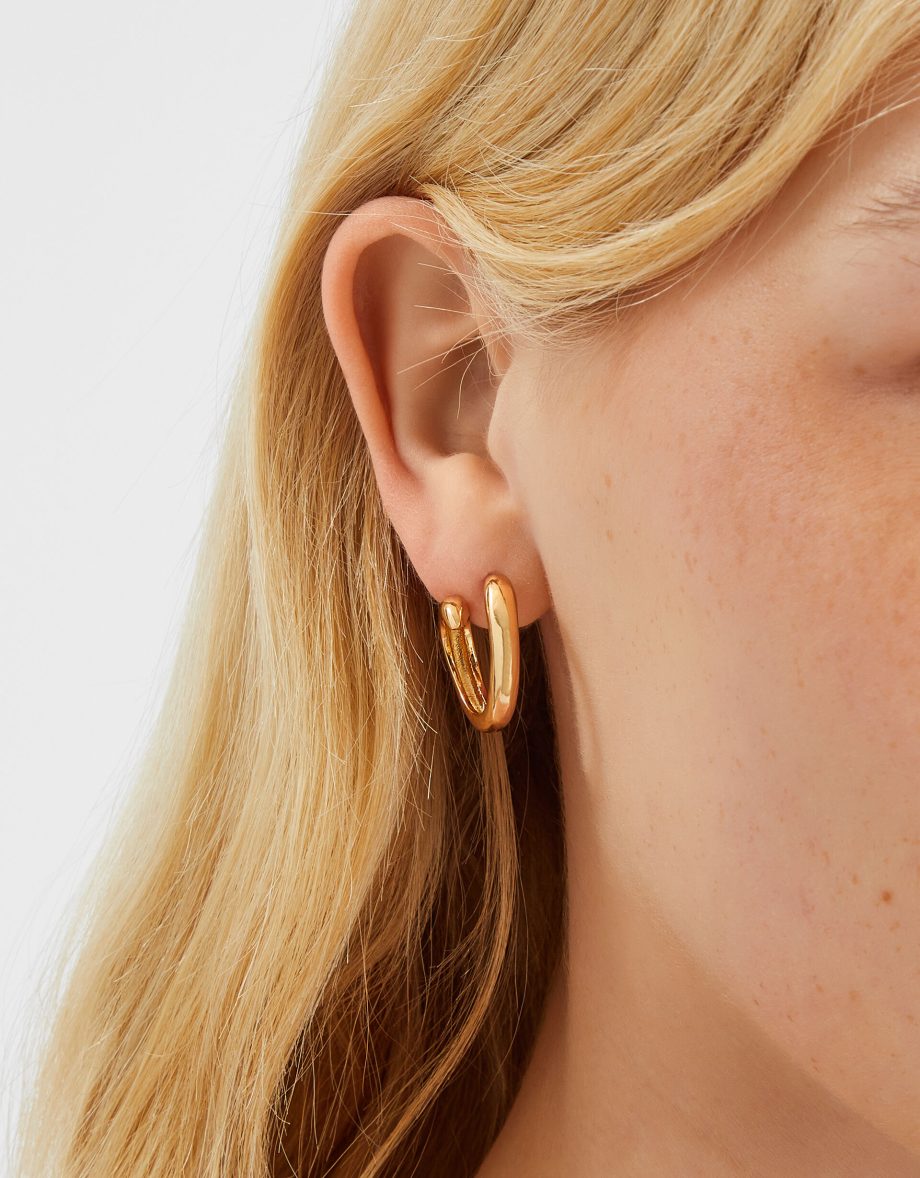 SWIRL HOOP EARRINGS GOLD