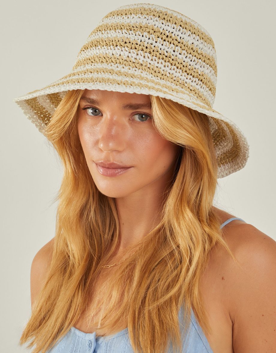 Woven Stripe Bucket Hat
