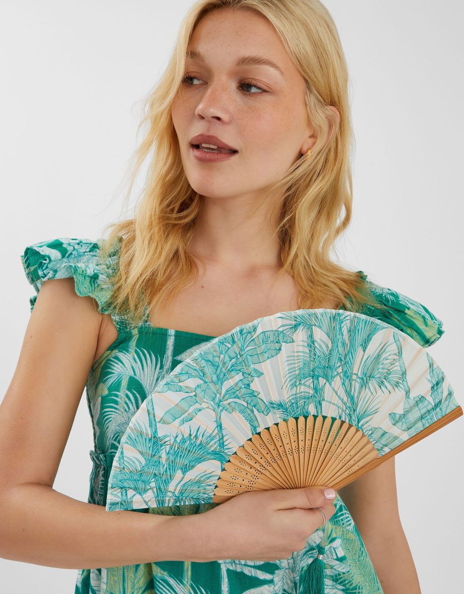 PALM PRINT FOLDABLE FAN