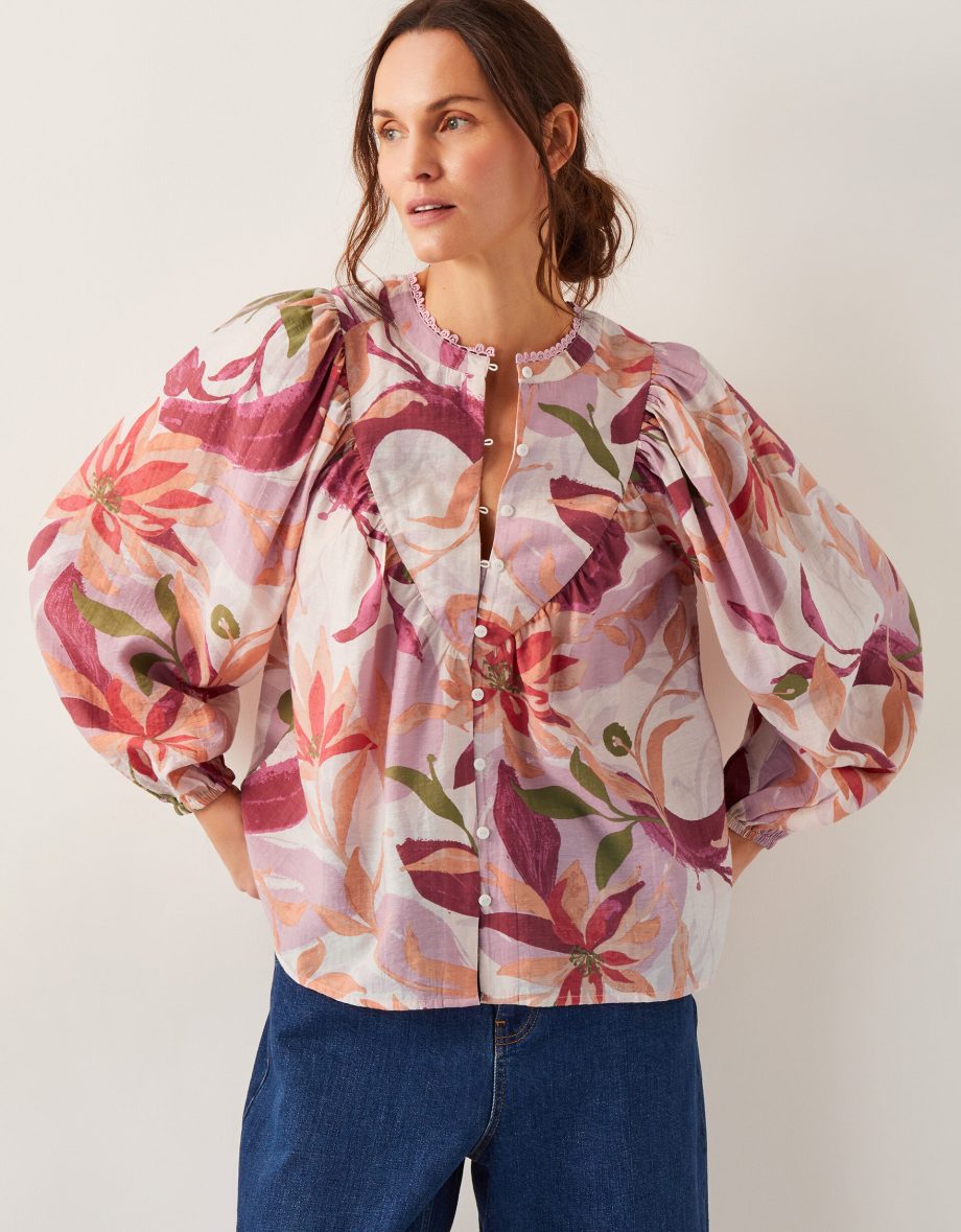 Piper floral print blouse orange