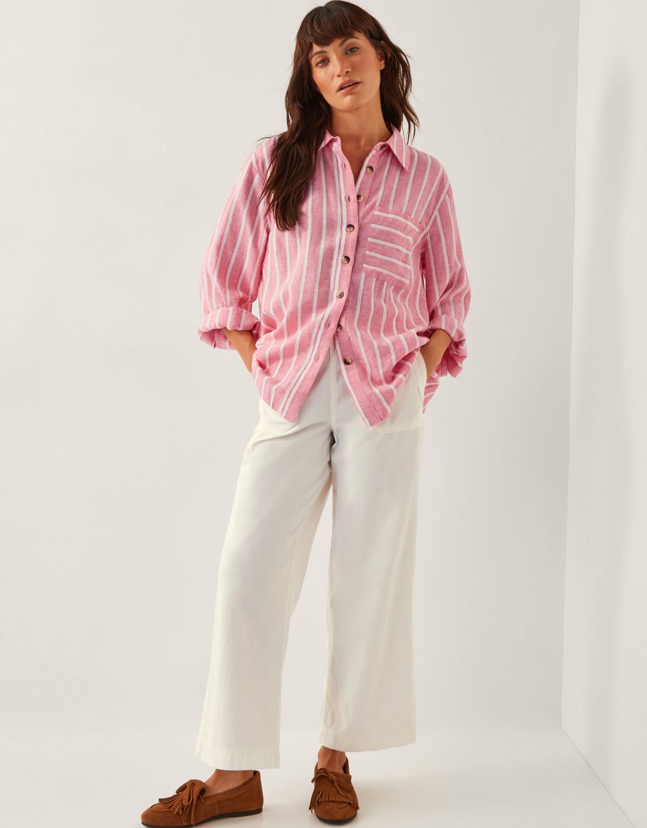 Harper regular wide leg jeans ecru