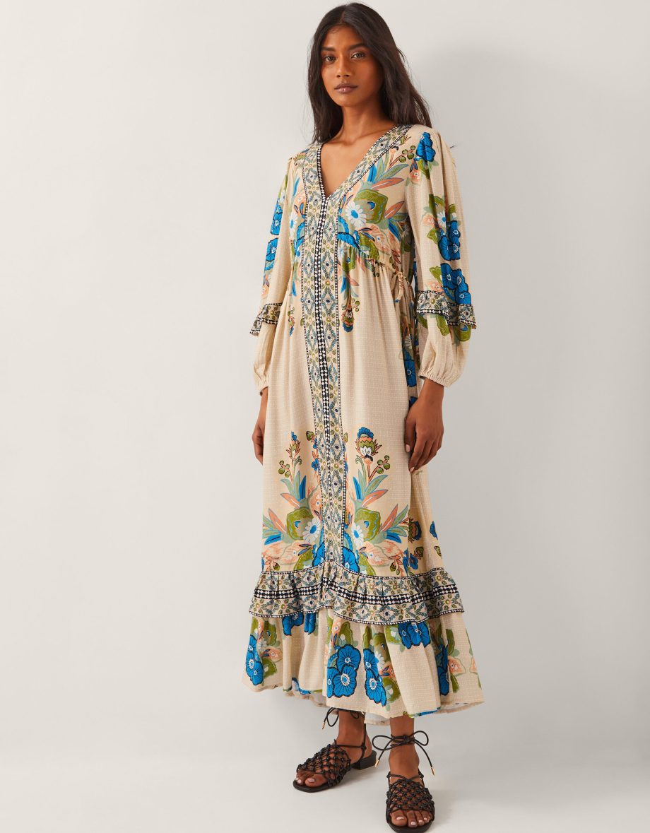 Kara Floral Maxi Dress Ivory