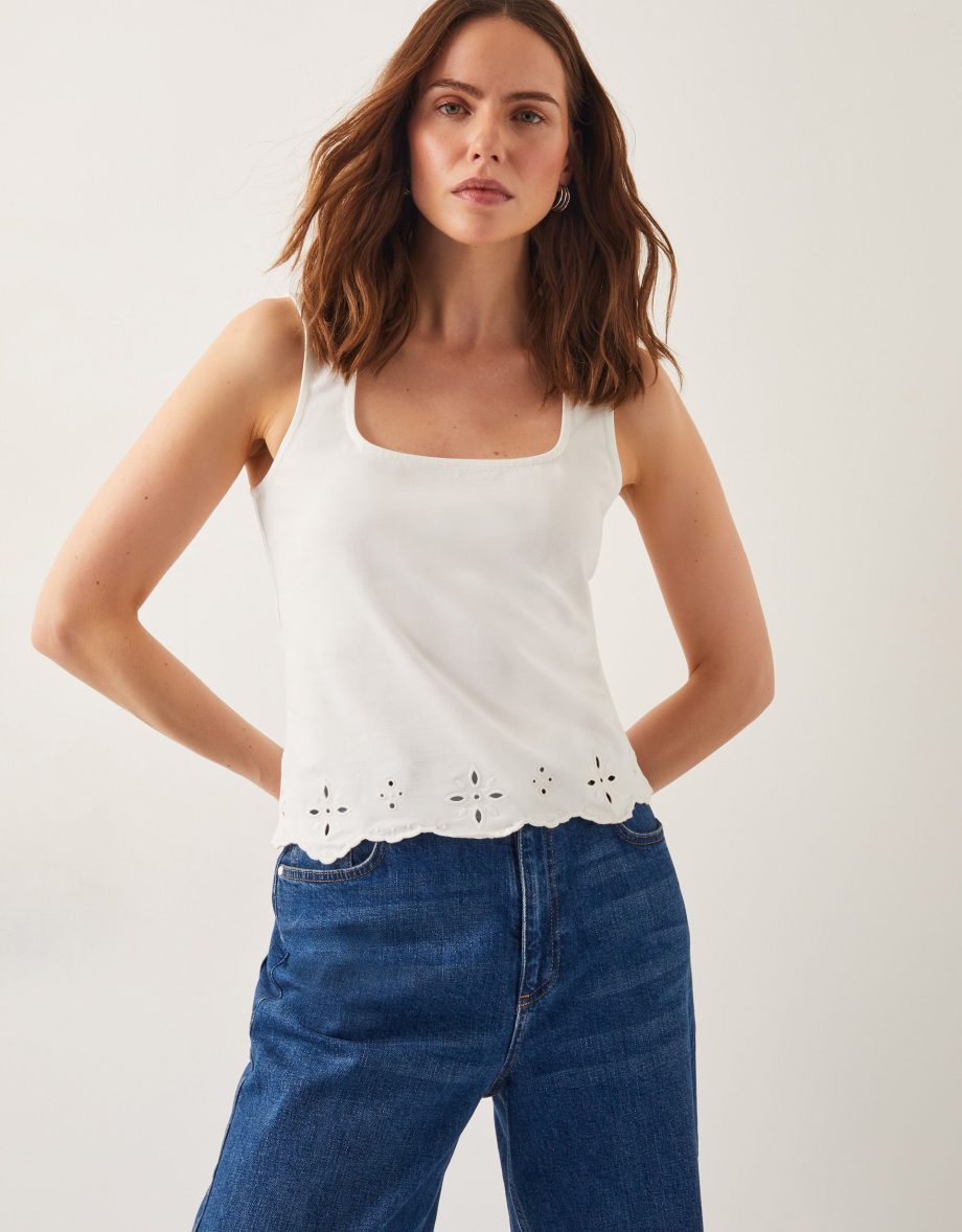 Cara cutwork cami top ivory