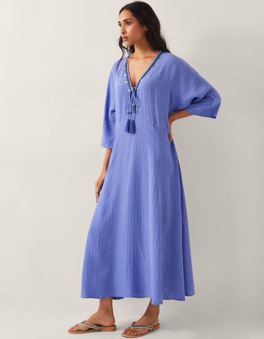 Leslie embellished maxi kaftan blue