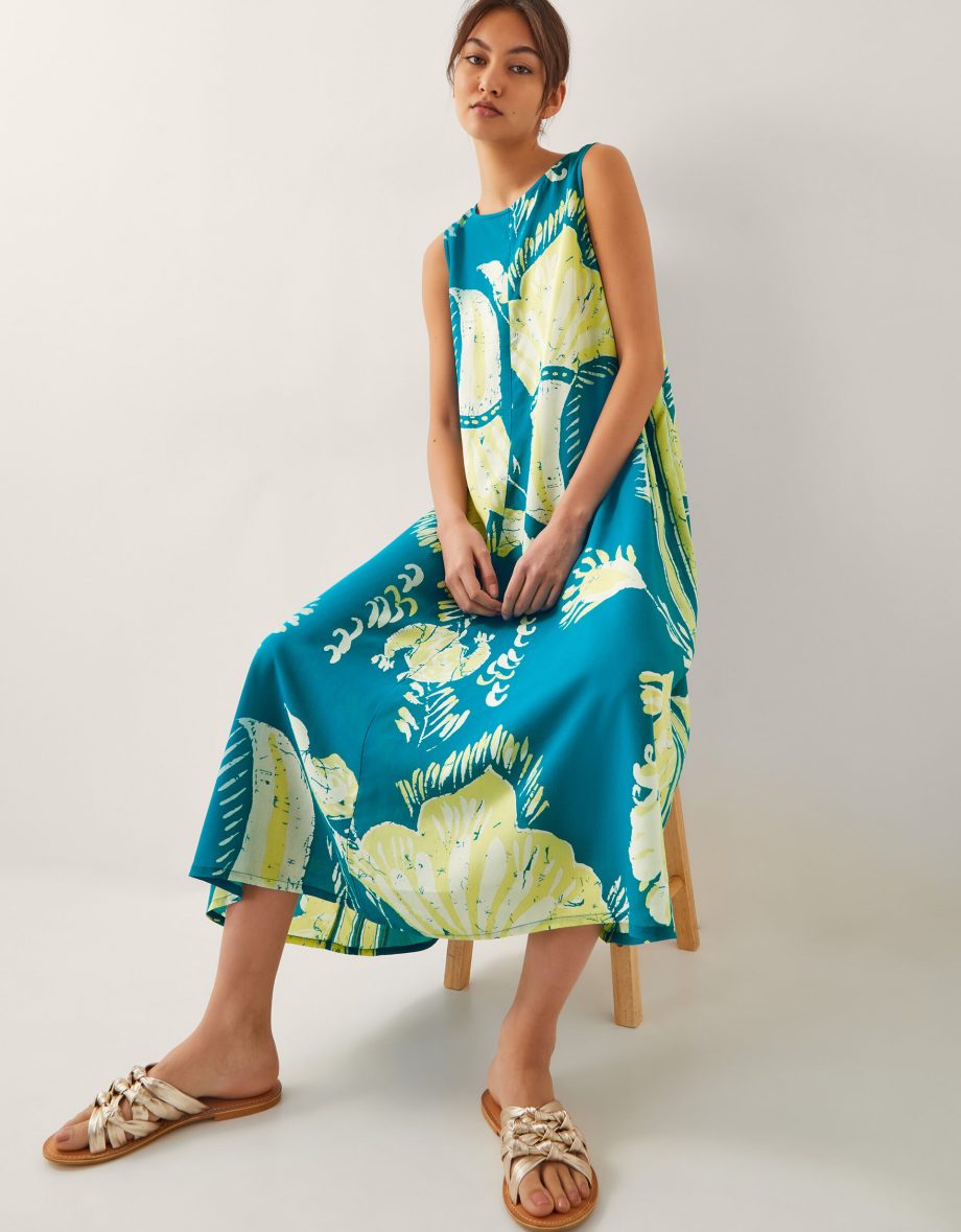 Amisha tunic midi dress teal