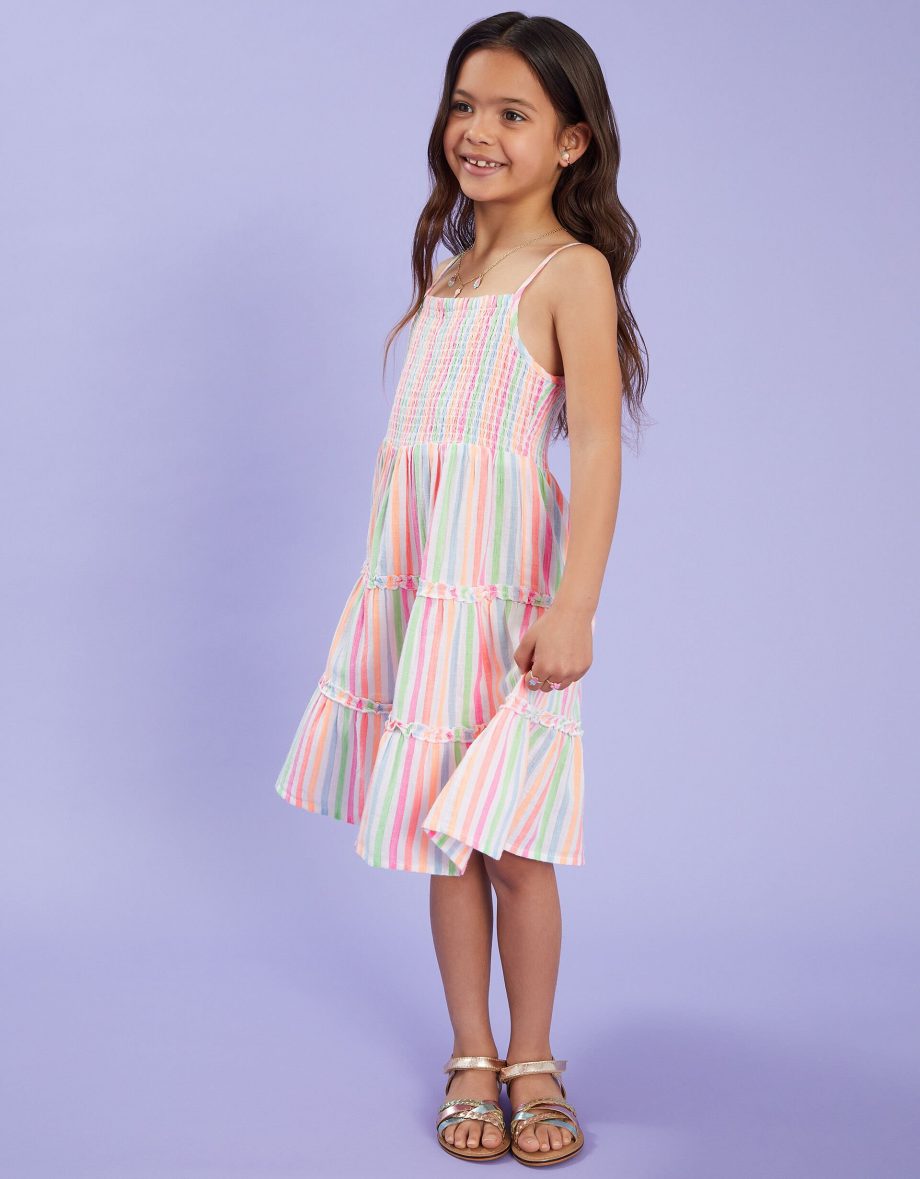 GIRLS STRIPE SUN DRESS MULTI