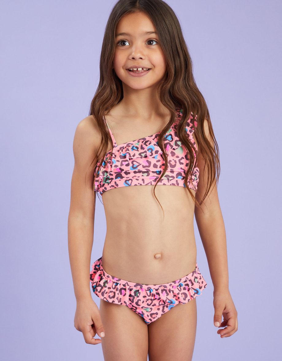 GIRLS LEOPARD PRINT BIKINI SET MULTI
