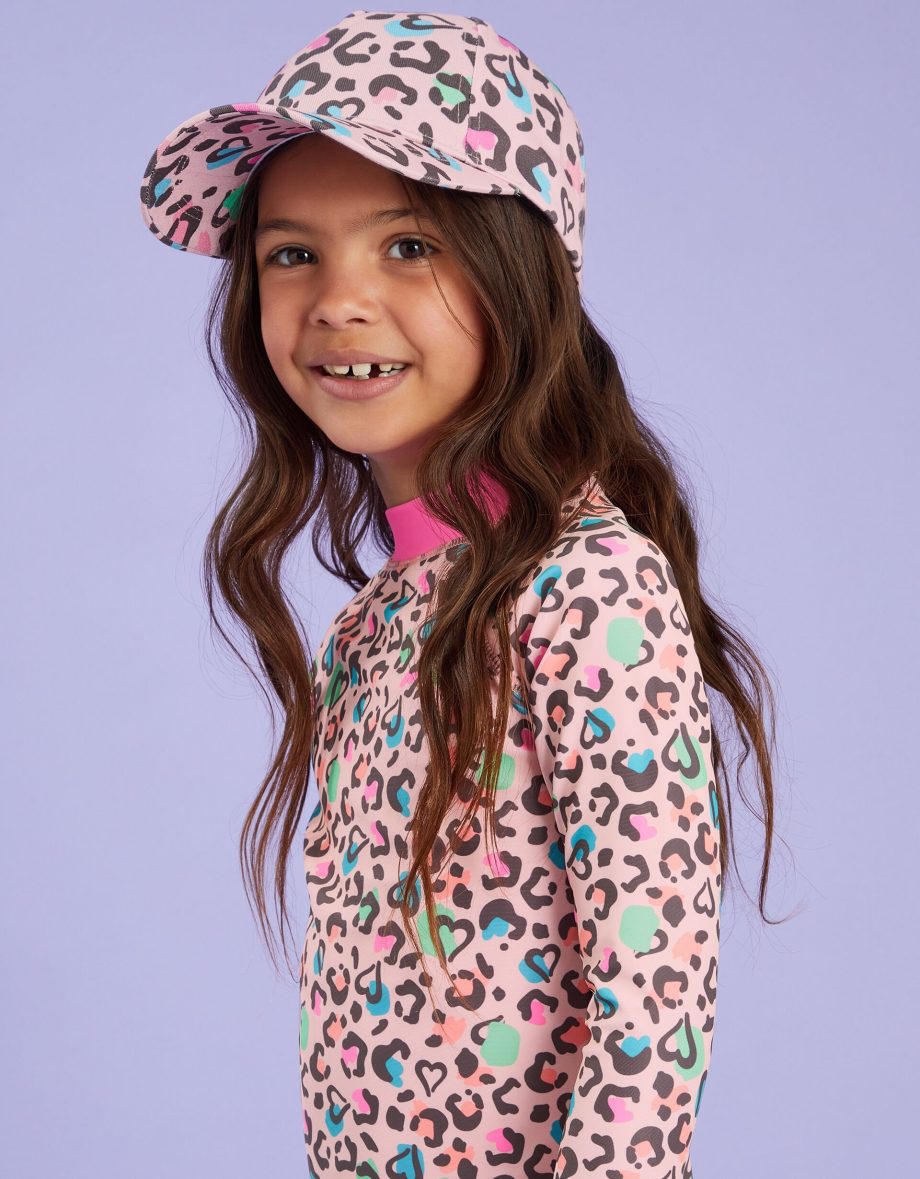 GIRLS LEOPARD PRINT BASEBALL CAP MULTI