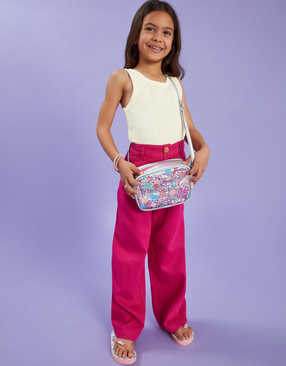 GIRLS BEACH PRINT CONFETTI CROSS-BODY BAG