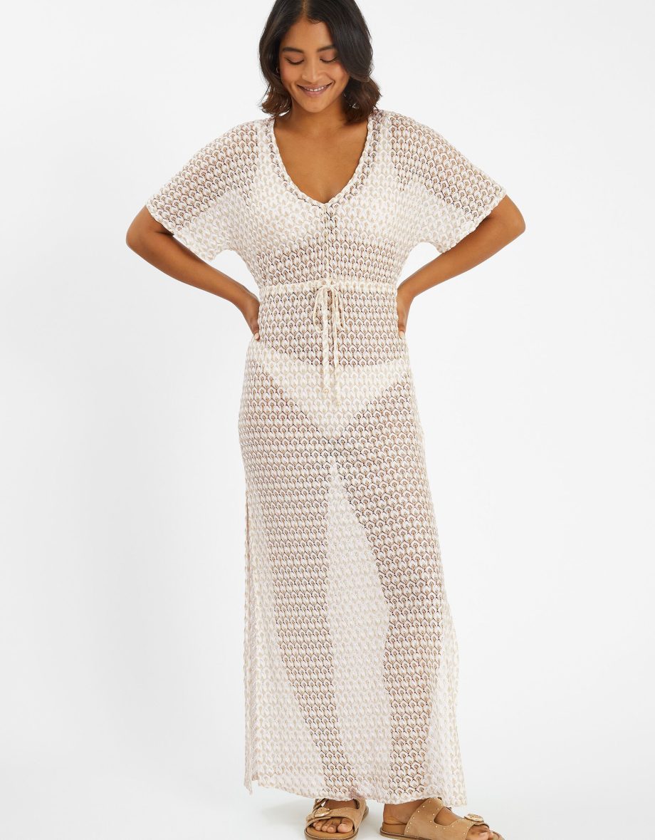 KNIT KAFTAN MAXI DRESS GOLD