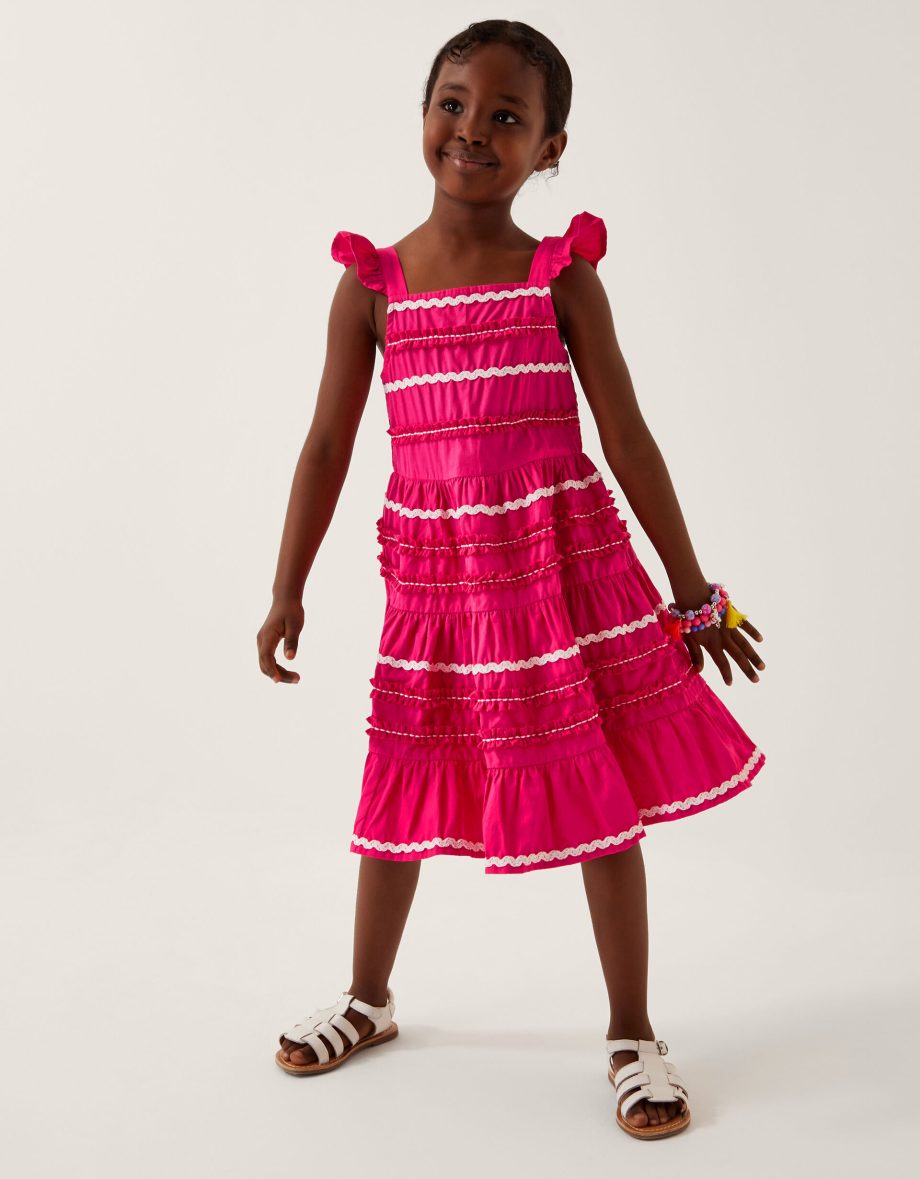 Frilly ric rac sundress pink