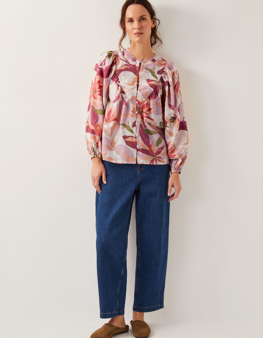Piper floral print blouse orange