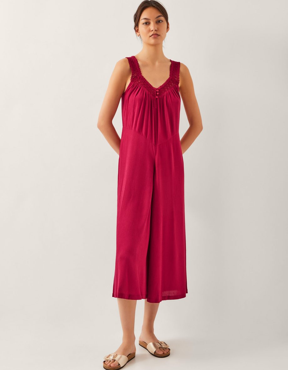 Rachel sleeveless culotte jumpsuit red