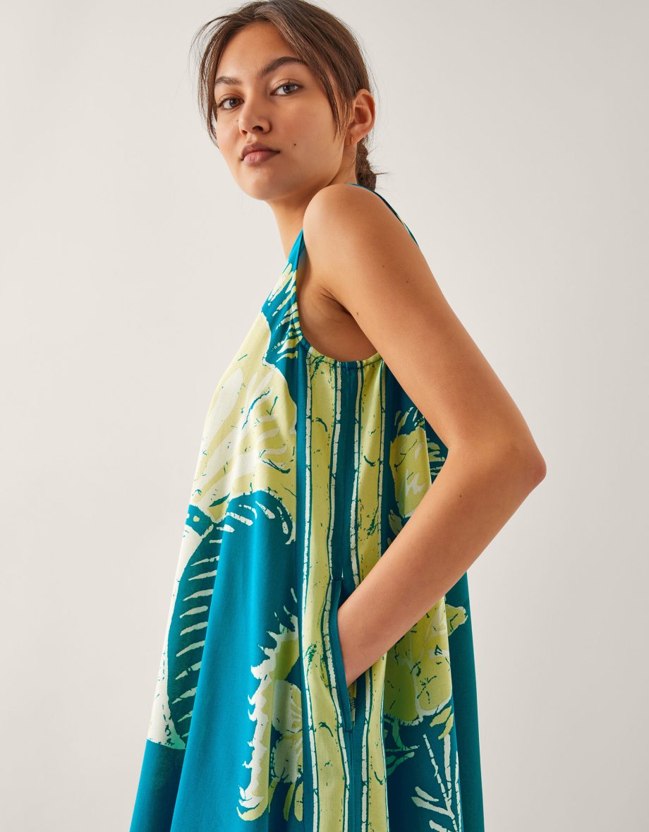 Amisha tunic midi dress teal