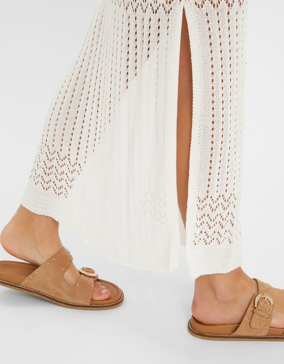 Sleeveless Knitted Maxi Dress Natural