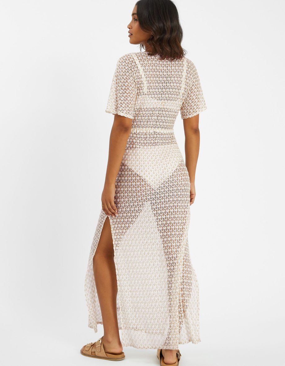 KNIT KAFTAN MAXI DRESS GOLD