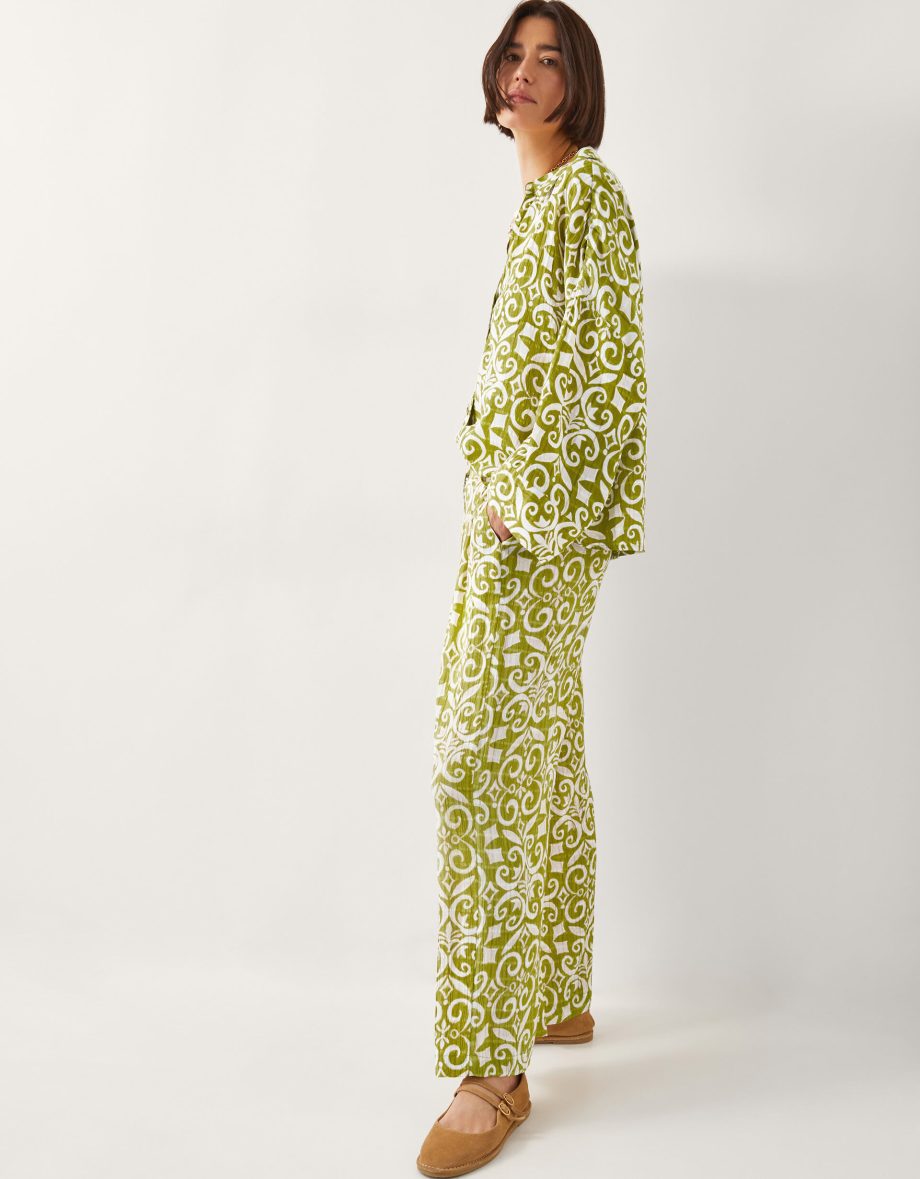 Trinny Hand-Screen Print Shirt Green