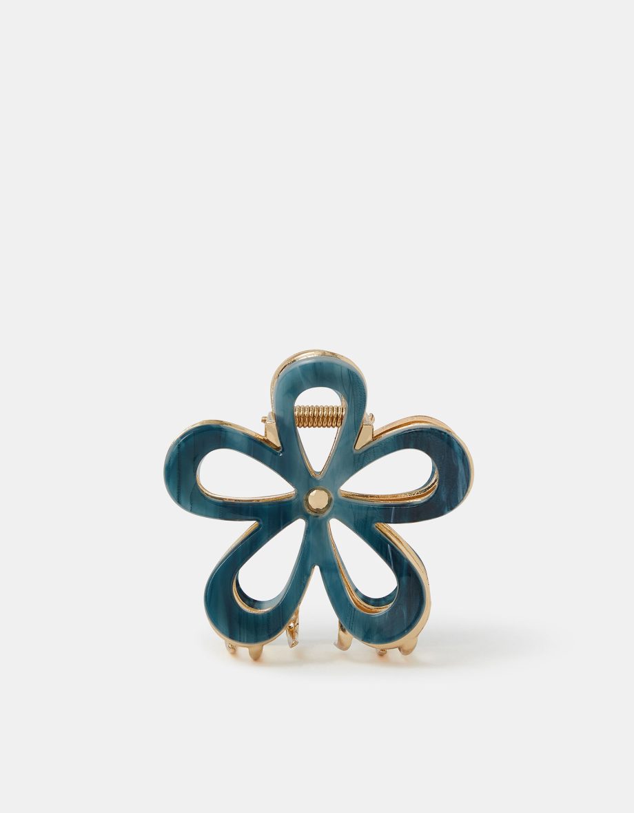 CUT OUT RESIN FLOWER CLAW CLIP