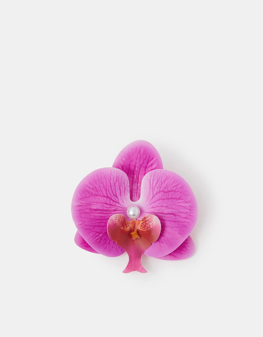 ORCHID FLOWER BARRETTE HAIR CLIP