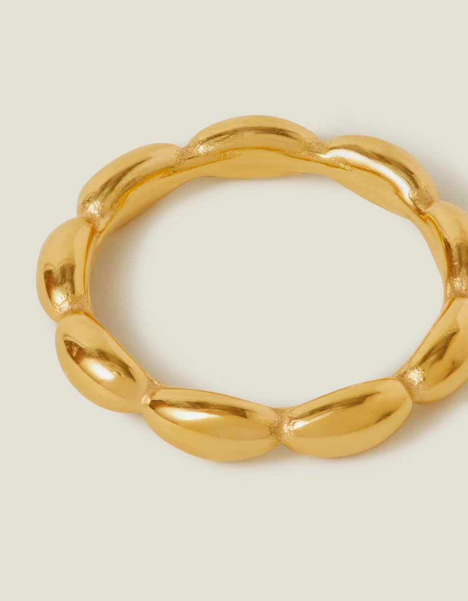 14CT GOLD-PLATED STAINLESS STEEL BUBBLE RING GOLD