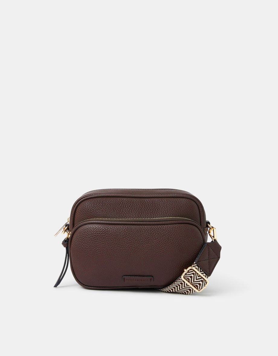 DOUBLE ZIP CAMERA BAG BROWN