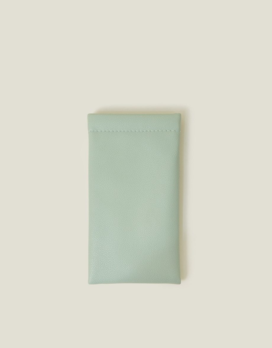 SOFT FAUX LEATHER GLASSES CASE MINT