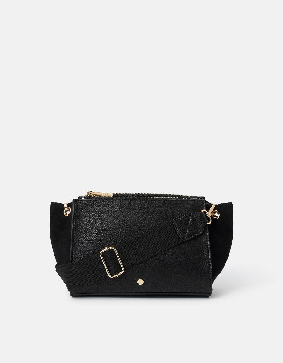 DOUBLE ZIP CROSSBODY BAG