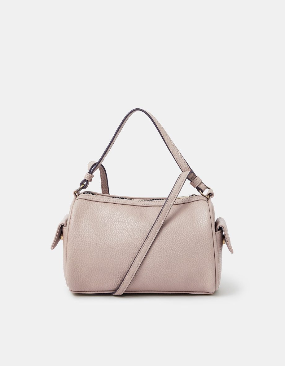 FAUX LEATHER CROSSBODY BAG BROWN