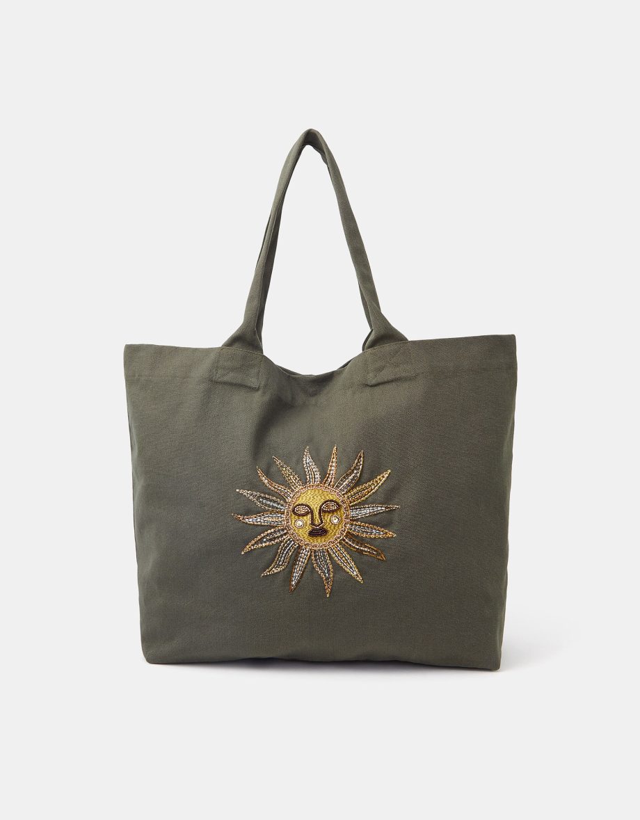 SUN EMBELLISHED TOTE BAG