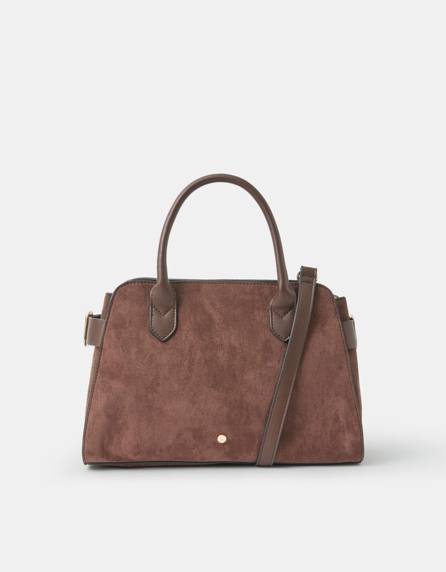 SUEDETTE BOWLER BAG