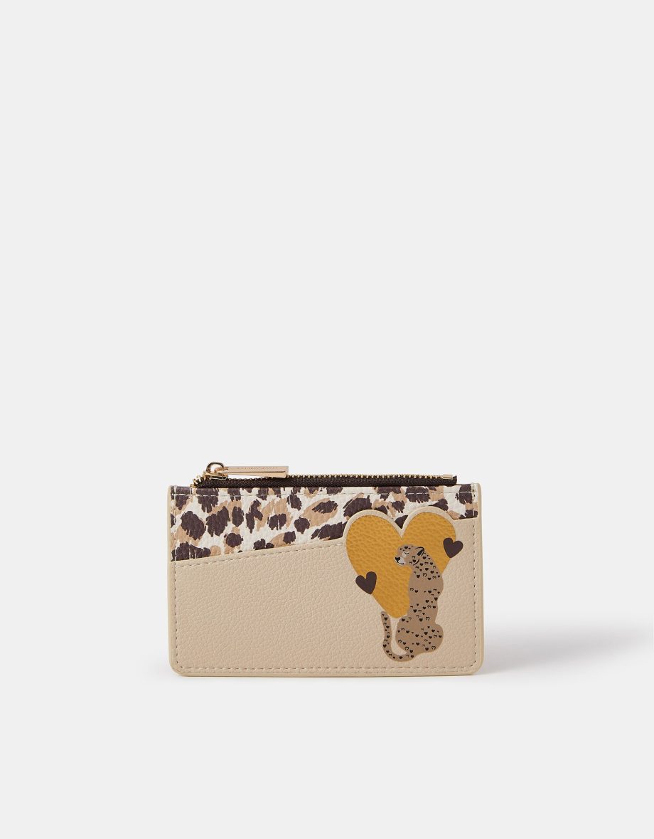 CHEETAH HEART CARD HOLDER