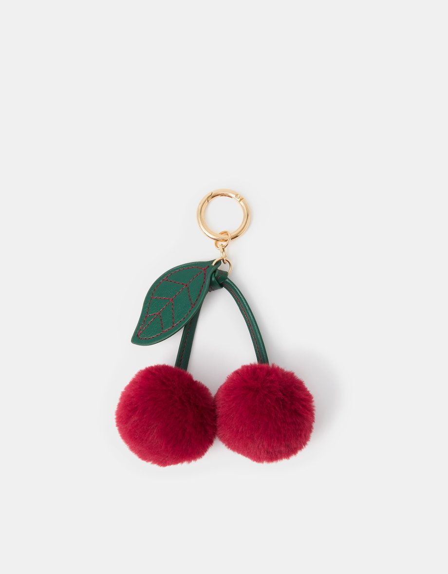 POM POM CHERRY BAG CHARM
