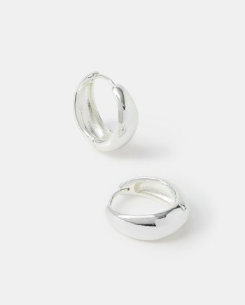 STERLING SILVER-PLATED CHUNKY HOOP EARRINGS