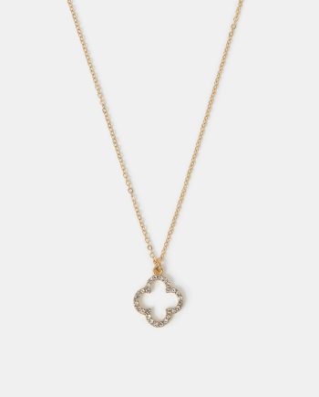 PAVÉ CUT OUT FLORA PENDANT NECKLACE