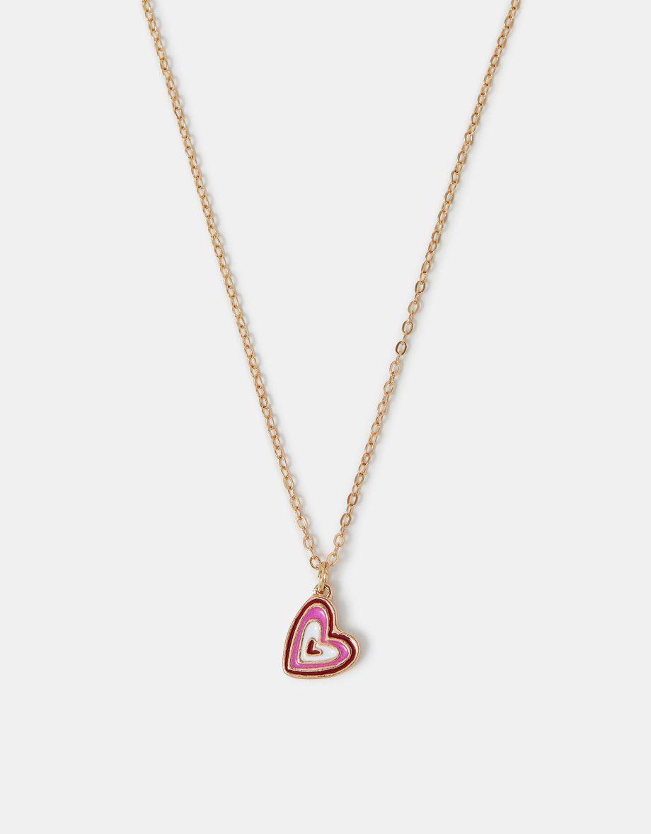 ENAMEL HEART PENDANT NECKLACE
